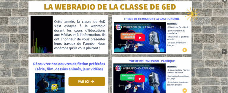 La Webradio des élèves de la classe de 6eD