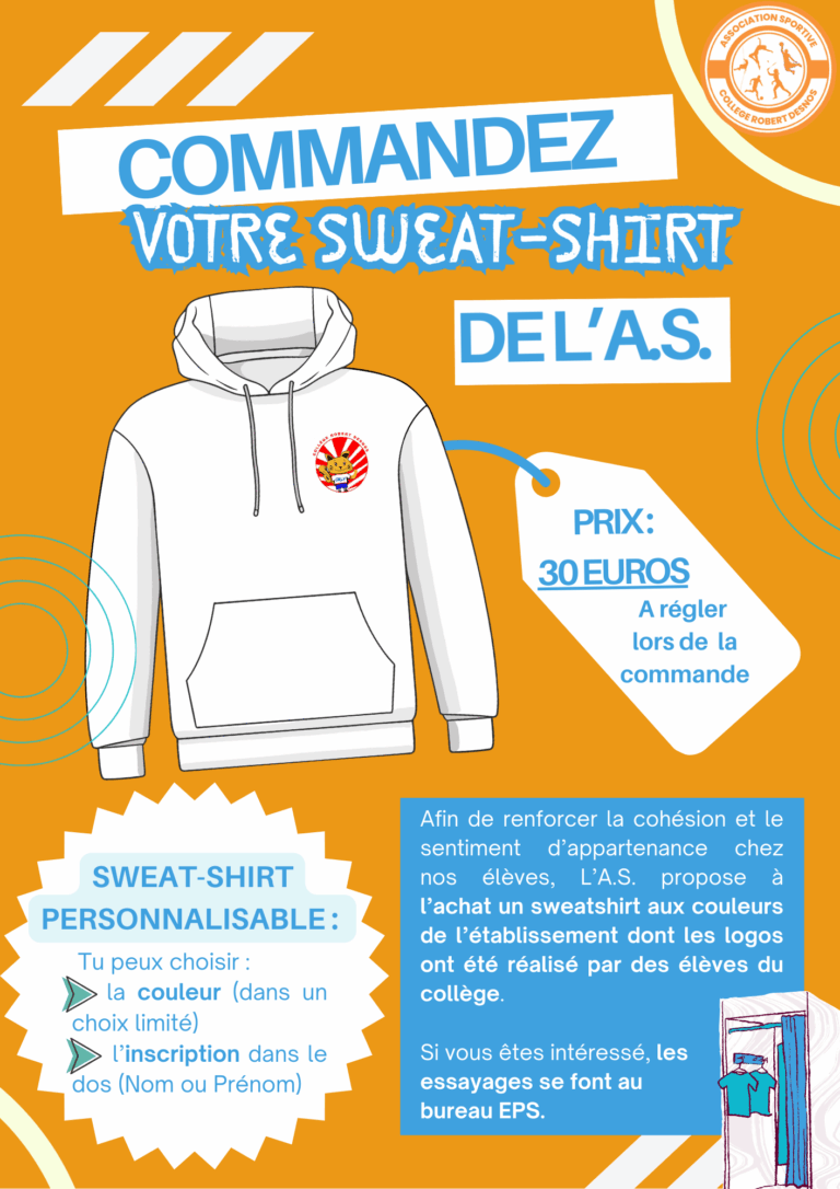 Vente de sweat-shirt par l’A.S.